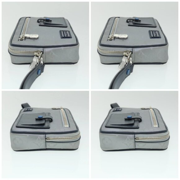 LOUIS VUITTON Monogram satellite Clutch Bag Silver M44171 LV Auth 32349A - Picture 16 of 16